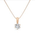 1.20 carat solitaire pendant in red gold with round diamond