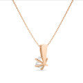 1.20 carat solitaire pendant in red gold with round diamond