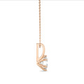 2.00 carat solitaire pendant in red gold with round diamond