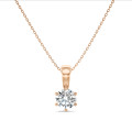 2.50 carat solitaire pendant in red gold with round lab grown diamond