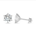 2.00 carat solitaire lab grown diamond earrings in platinum