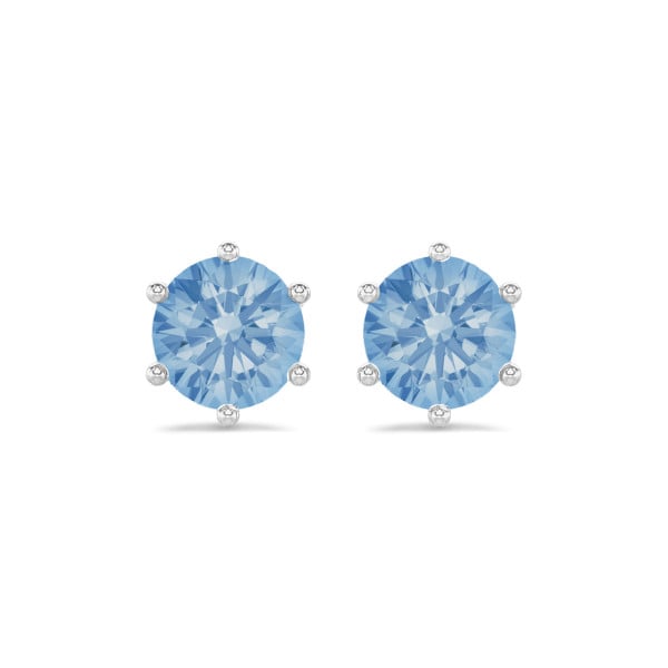 Search all PLP - 2.00 carat solitaire blue lab grown diamond earrings in white gold