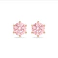 2.00 carat solitaire pink diamond earrings in red gold