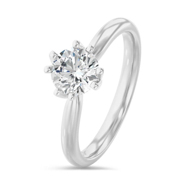Engagement rings - 1.00 carat solitaire ring with lab grown diamond in white gold