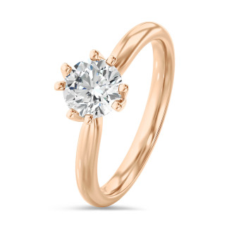 2.00 carat solitaire ring with lab grown diamond in red gold