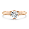 3.00 carat solitaire ring with diamond in red gold