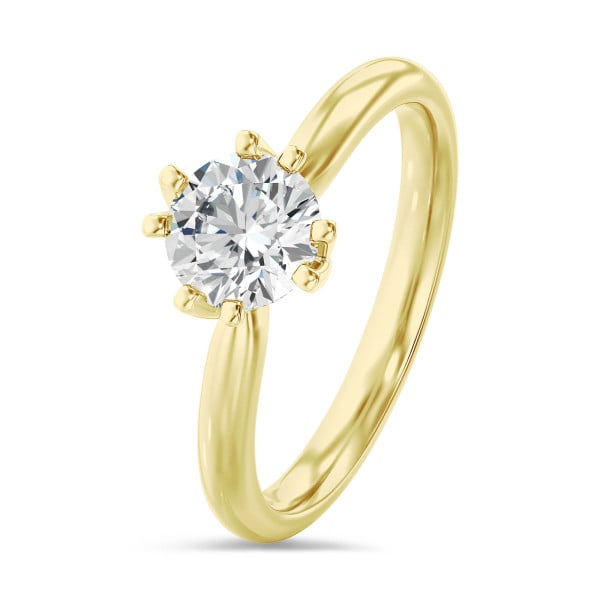 Rings - 1.00 carat solitaire ring with diamond in yellow gold