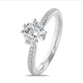 3.00 carat solitaire diamond ring in white gold with round diamonds (full set)