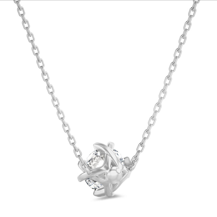 1.00 carat solitaire pendant in white gold with round diamond