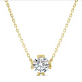 1.00 carat solitaire pendant in yellow gold with round diamond
