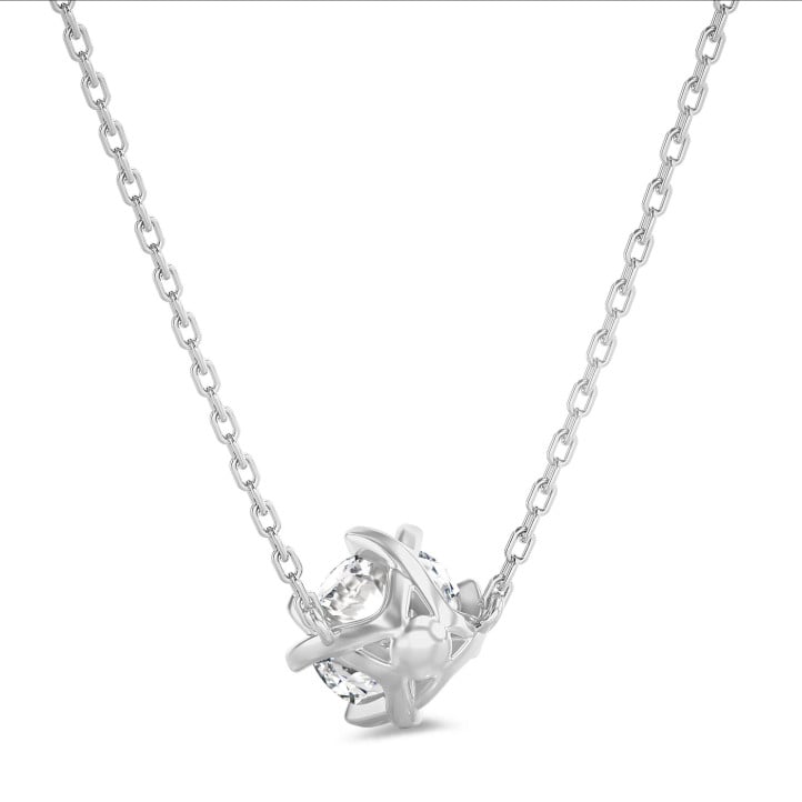 2.00 carat solitaire pendant in white gold with round diamond