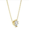 3.00 carat solitaire pendant in yellow gold with round diamond