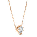 3.00 carat solitaire pendant in red gold with round lab grown diamond