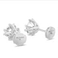 2.00 carat solitaire diamond earrings in white gold with eight prongs