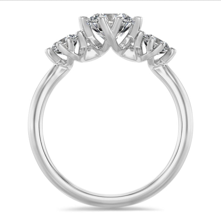 1.60 carat trilogy ring in white gold with round diamonds