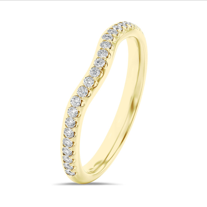 0.25 carat curved diamond eternity ring (half set) in yellow gold