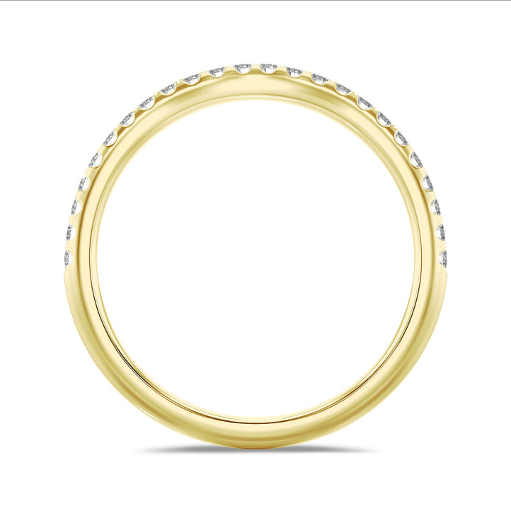 0.25 carat curved diamond eternity ring (half set) in yellow gold
