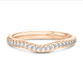 0.25 carat curved lab grown diamond eternity ring (half set) in red gold