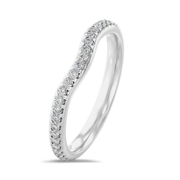 Rings - 0.45 carat curved lab grown diamond eternity ring (full set) in white gold
