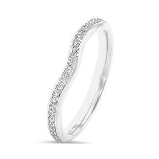 0.23 carat curved diamond eternity ring (half set) in white gold