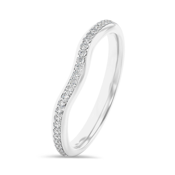 Rings - 0.23 carat curved lab grown diamond eternity ring (half set) in white gold
