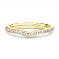 0.23 carat curved diamond eternity ring (half set) in yellow gold
