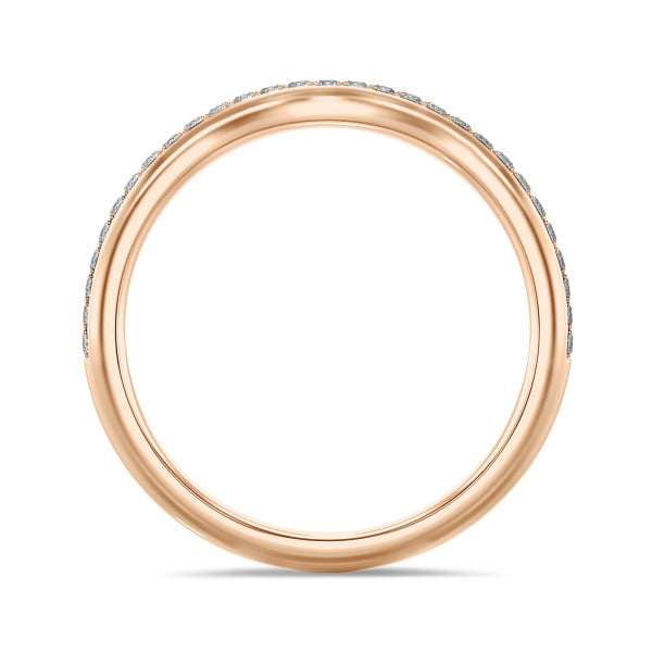 Rings - 0.23 carat curved diamond eternity ring (half set) in red gold