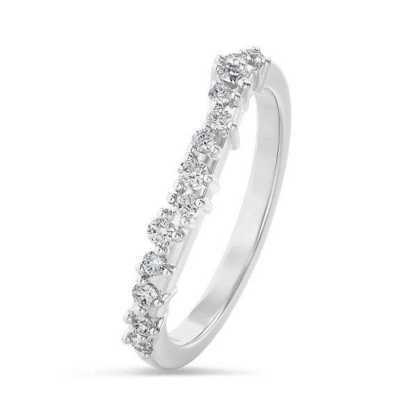 Rings - 1.00 carat cluster alliance ring in white gold with round lab grown diamonds