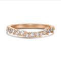 0.12 carat cluster alliance ring in red gold with round diamonds