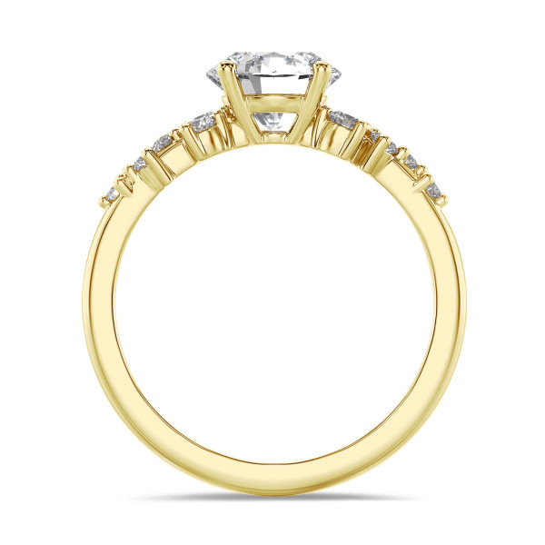 Search all PLP - 1.00 carat solitaire cluster ring in yellow gold with a round diamond