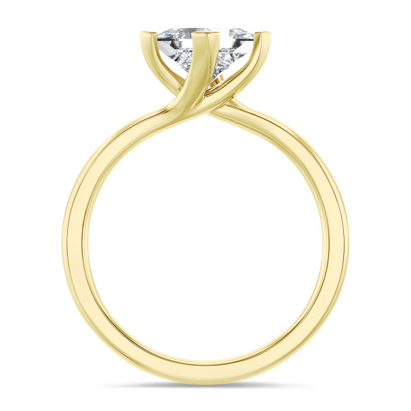 3.00 carat solitaire ring in yellow gold with a lab grown princess diamond