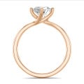 1.00 carat solitaire lab grown diamond ring in red gold