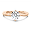 1.20 carat solitaire lab grown diamond ring in red gold