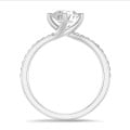 3.00 carat solitaire lab grow diamond ring in white gold with lab grown side diamonds