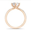2.50 carat solitaire grow diamond ring in red gold with side diamonds
