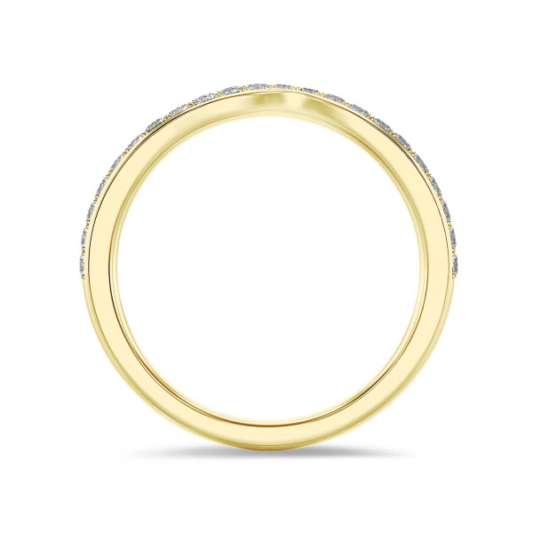 Rings - 0.20 carat curved lab grow diamond eternity ring (half set) in yellow gold