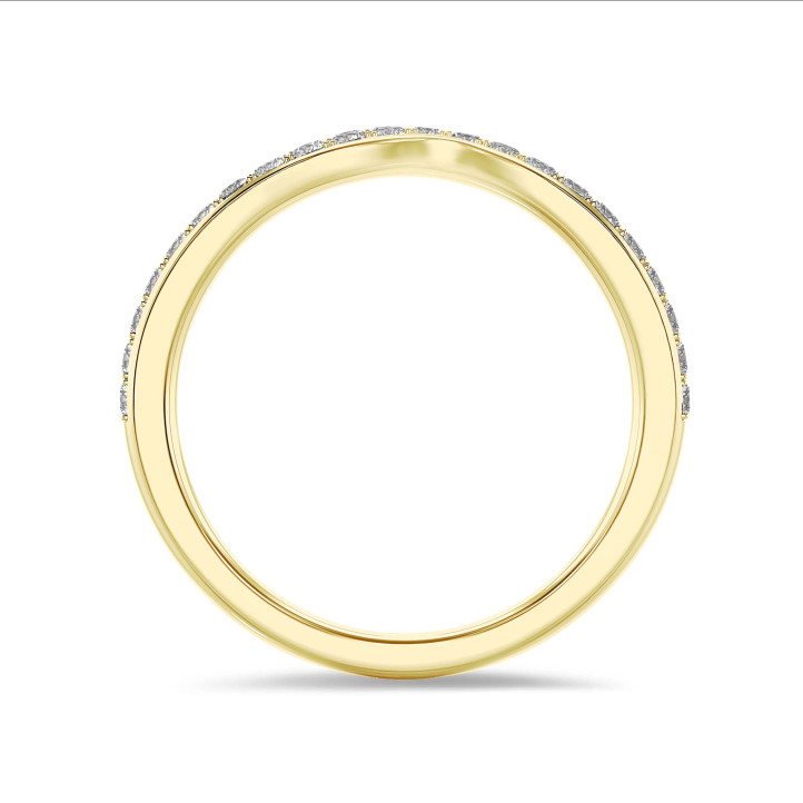 0.20 carat curved grow diamond eternity ring (half set) in yellow gold