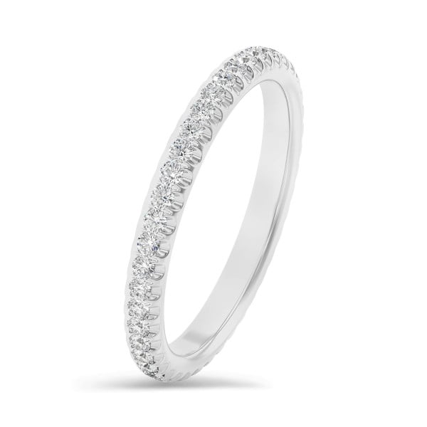 Rings - 0.55 carat eternity ring (full set) in white gold with round lab grown diamonds