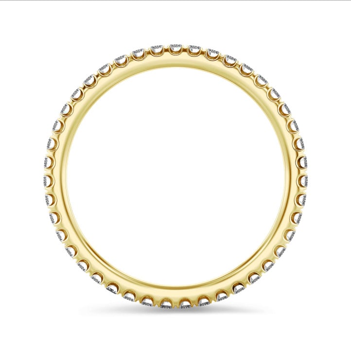 0.55 carat eternity ring (full set) in yellow gold with round diamonds