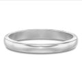 Wedding ring with a slightly domed surface of 3.00 mm in white gold