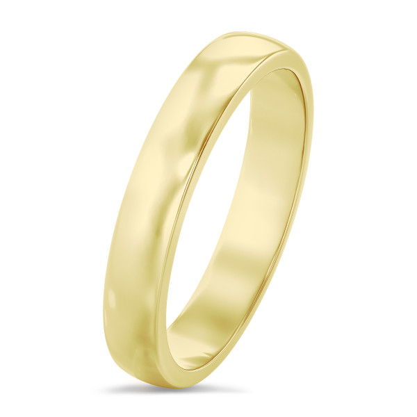 Wedding ring with a slightly domed surface of 4.00 mm in yellow gold