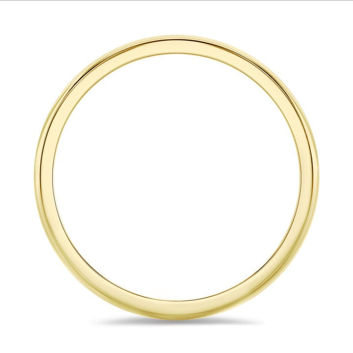 Wedding ring with a slightly domed surface of 4.00 mm in yellow gold