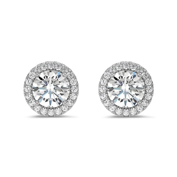 Search all PLP - 2.00 carat lab grown diamond halo earrings in white gold