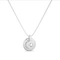 1.00 carat diamond halo necklace in platinum
