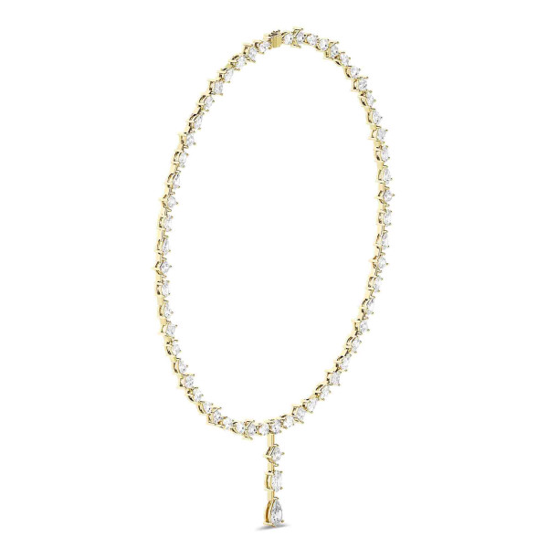 Search all PLP - 24.70 carat lab grown diamond necklace in yellow gold with detachable pendant