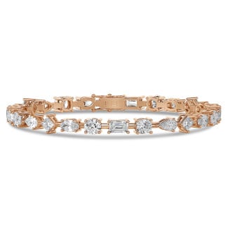 7.50 carat diamond bracelet in red gold