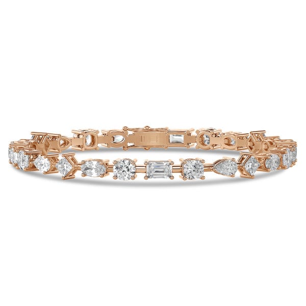 Bracelets - 7.50 carat diamond bracelet in red gold
