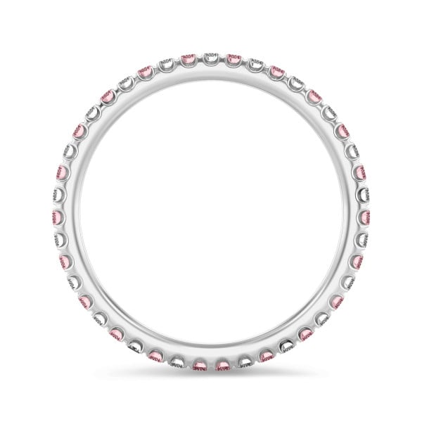 Search all PLP - 0.55 carat eternity ring (full set) in white gold with round pink and white lab grown diamonds