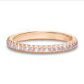 0.55 carat eternity ring (full set) in red gold with round pink and white diamonds