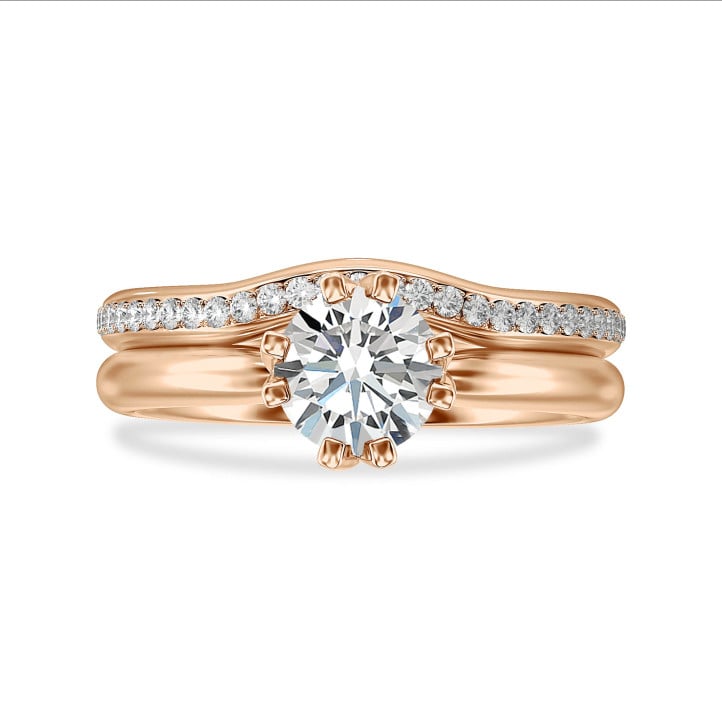 2.50 carat solitaire ring with diamond in red gold